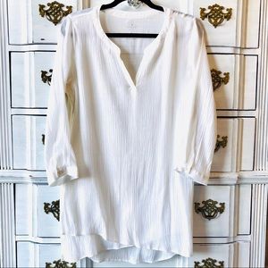 St. John’s Bay White Tunic w/ 3/4 Sleeve W…